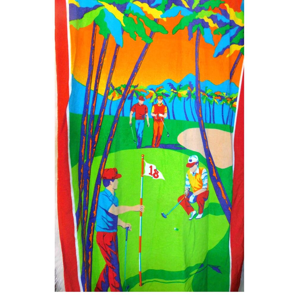 Vintage Hilasal Beach Bath Towel Golf Tropical New